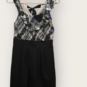 NWOT: BCBGMAXAZRIA LARKSPUR BLUE COMBO DRESS, SZ: 4